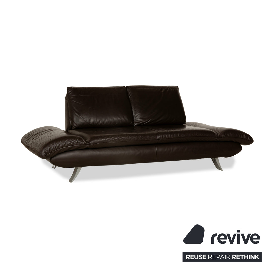 Koinor Velutti Leder Zweisitzer Braun manuelle Funktion Sofa Couch