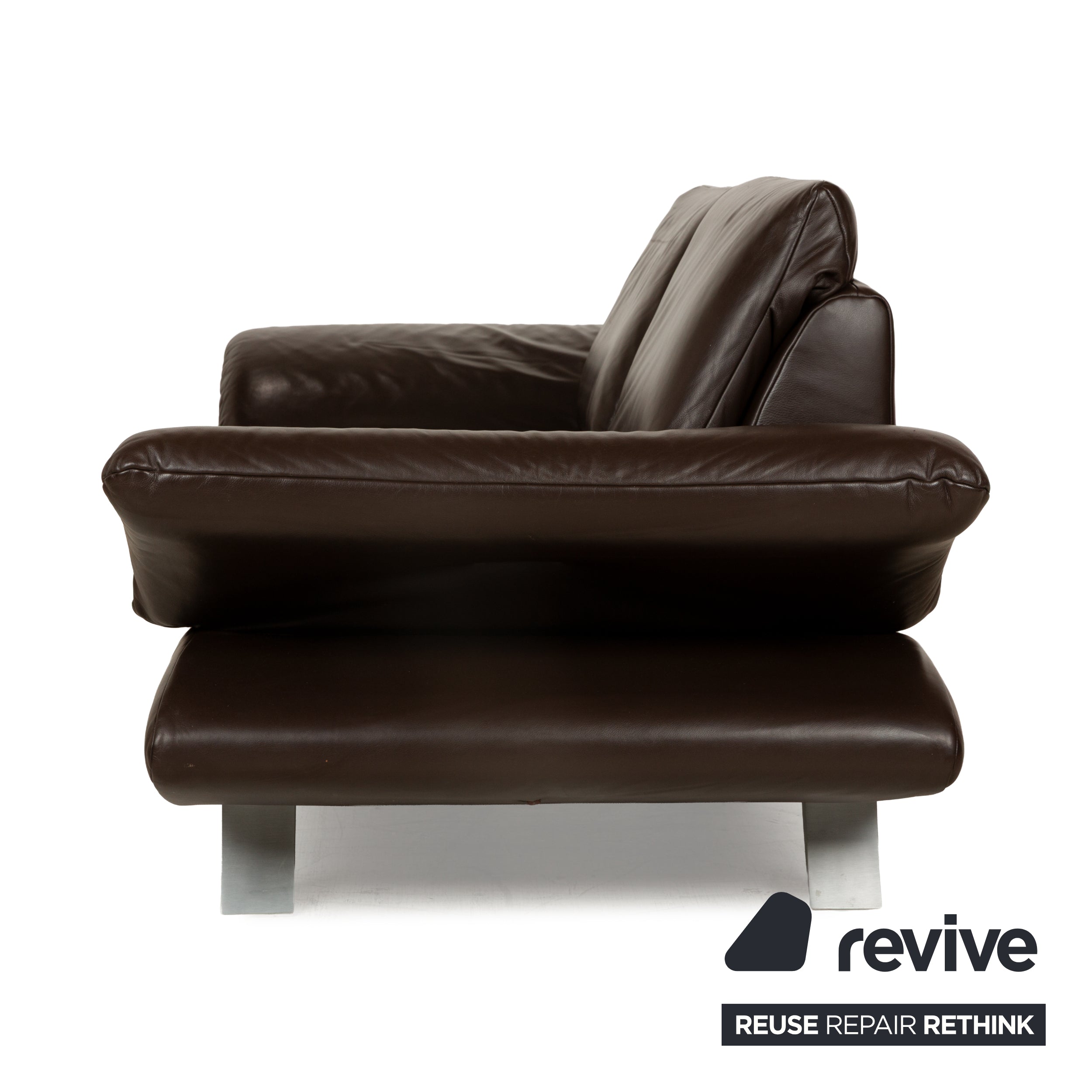 Koinor Velutti Leather Two-Seater Brown Manual Function Sofa Couch