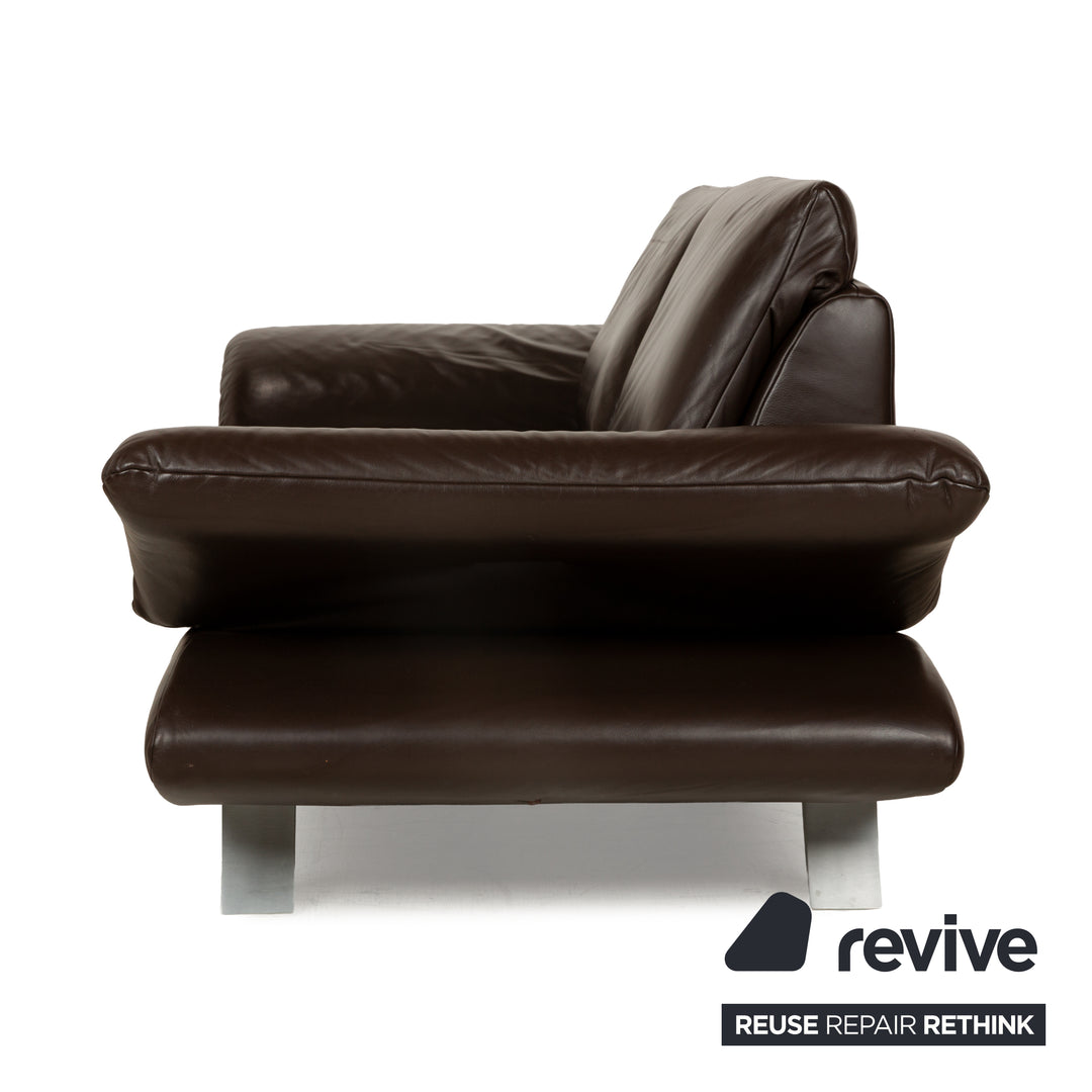 Koinor Velutti Leder Zweisitzer Braun manuelle Funktion Sofa Couch