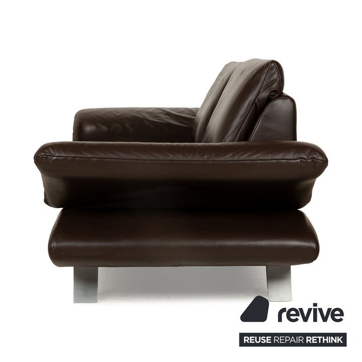 Koinor Velutti Leder Zweisitzer Braun manuelle Funktion Sofa Couch