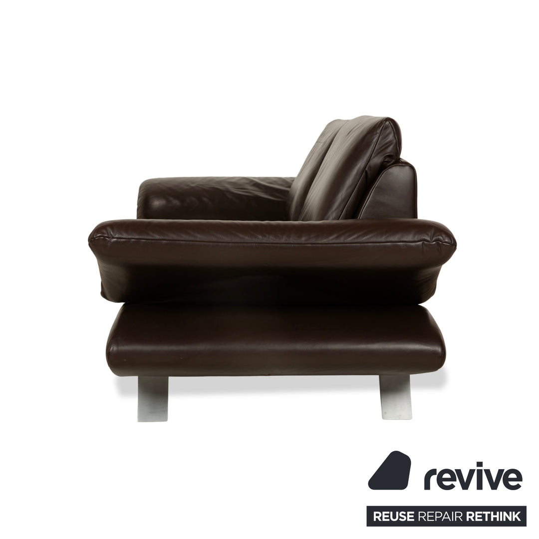 Koinor Velutti Leder Zweisitzer Braun manuelle Funktion Sofa Couch