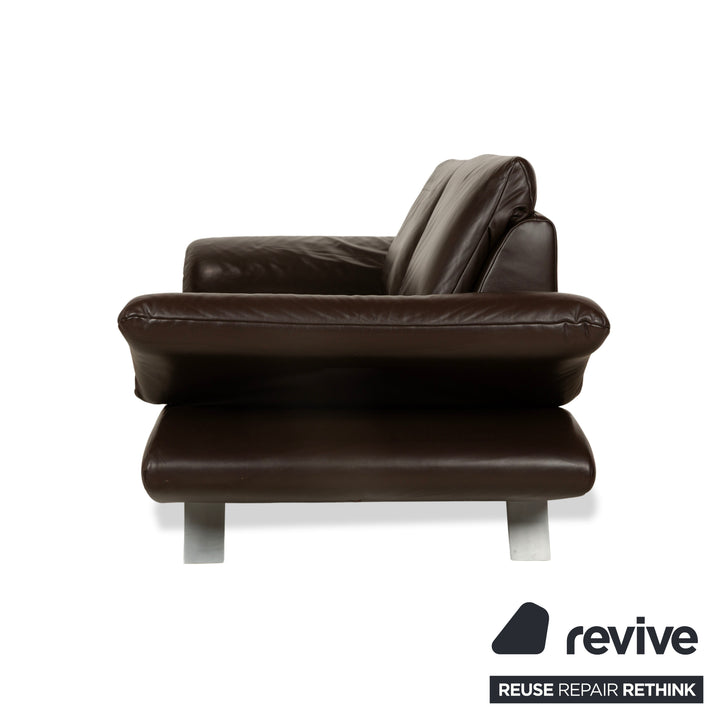 Koinor Velutti Leder Zweisitzer Braun manuelle Funktion Sofa Couch