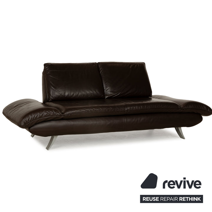Koinor Velutti Leder Zweisitzer Braun manuelle Funktion Sofa Couch