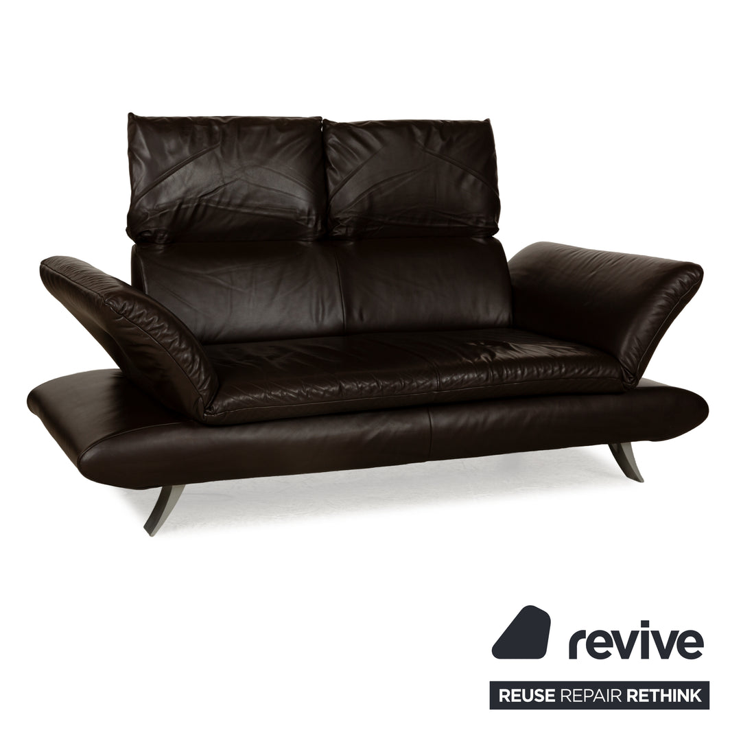 Koinor Velutti Leder Zweisitzer Braun manuelle Funktion Sofa Couch