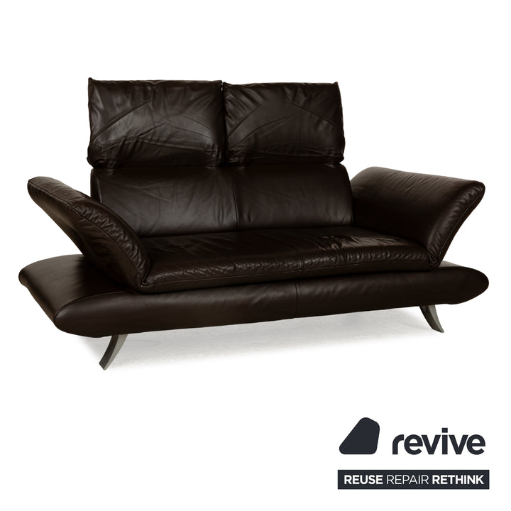 Koinor Velutti Leder Zweisitzer Braun manuelle Funktion Sofa Couch