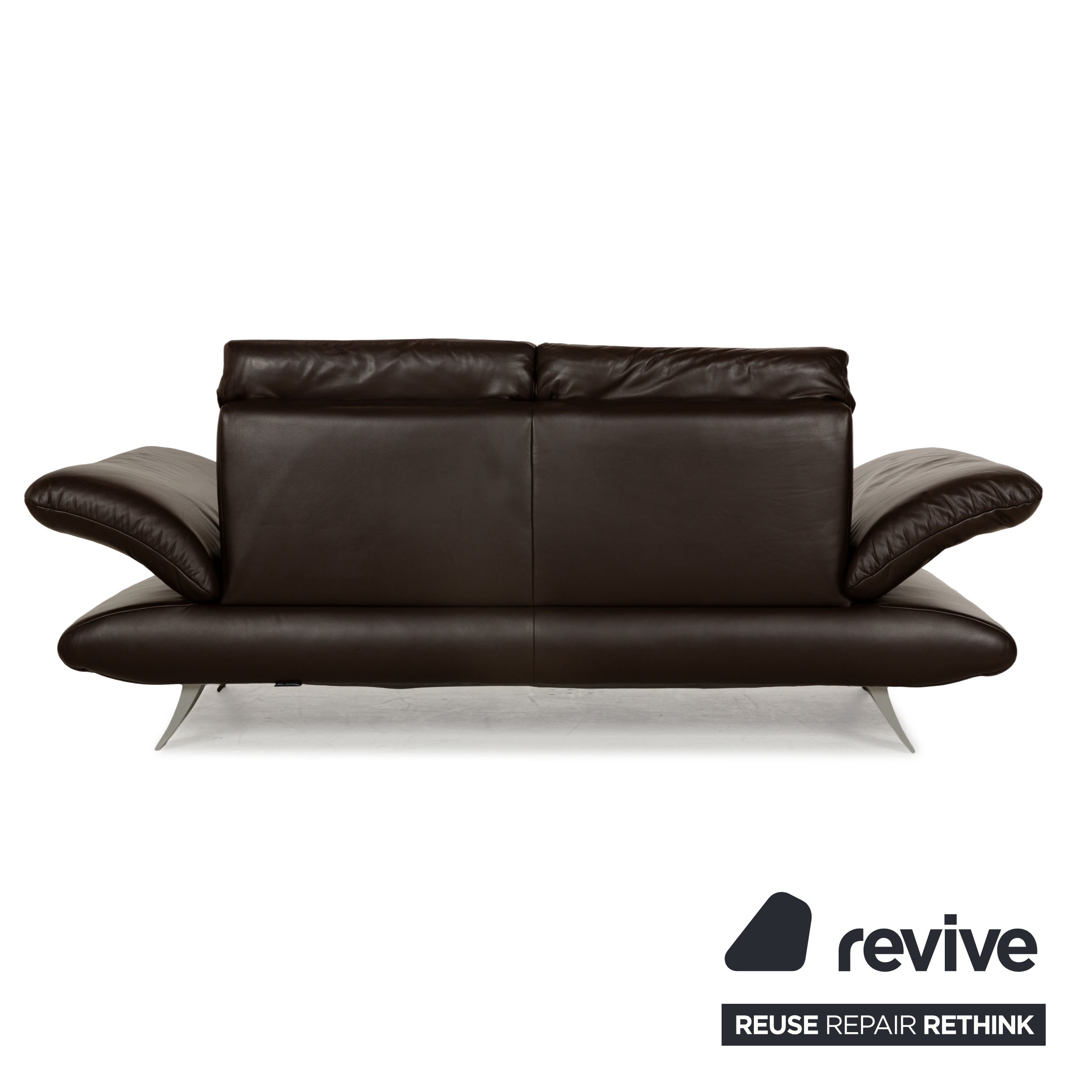 Koinor Velutti Leather Two-Seater Brown Manual Function Sofa Couch