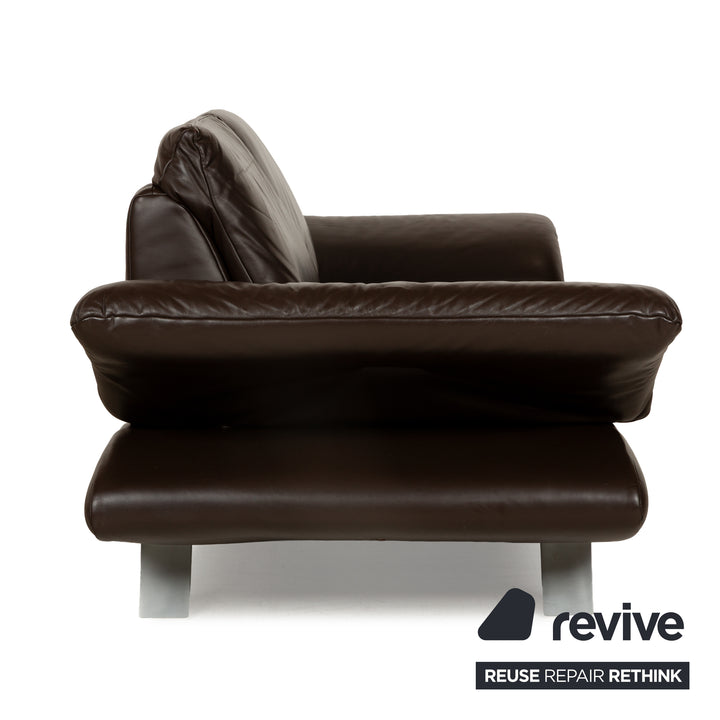 Koinor Velutti Leder Zweisitzer Braun manuelle Funktion Sofa Couch
