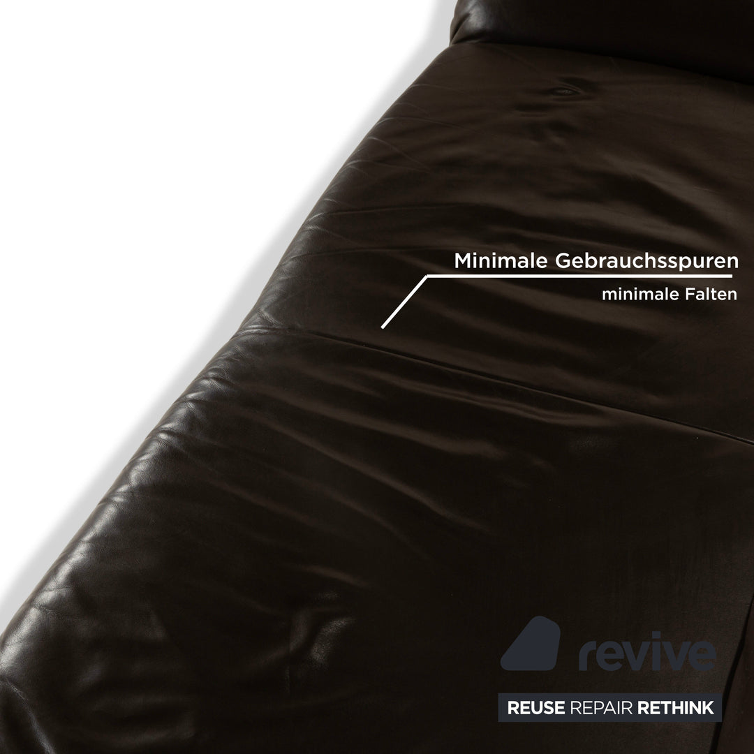 Koinor Velutti Leder Zweisitzer Braun manuelle Funktion Sofa Couch