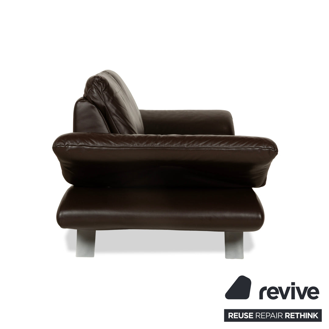 Koinor Velutti Leder Zweisitzer Braun manuelle Funktion Sofa Couch