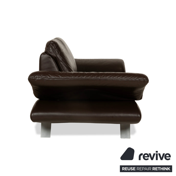Koinor Velutti Leder Zweisitzer Braun manuelle Funktion Sofa Couch