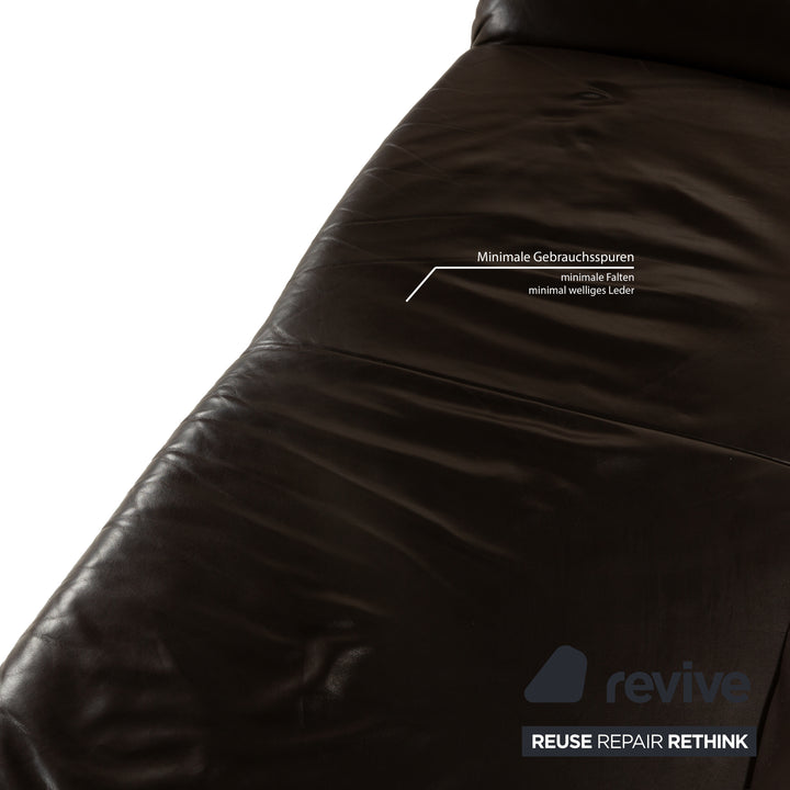 Koinor Velutti Leder Zweisitzer Braun manuelle Funktion Sofa Couch