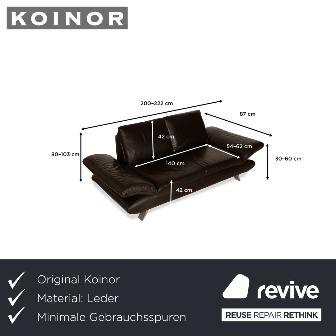 Koinor Velutti Leder Zweisitzer Braun manuelle Funktion Sofa Couch