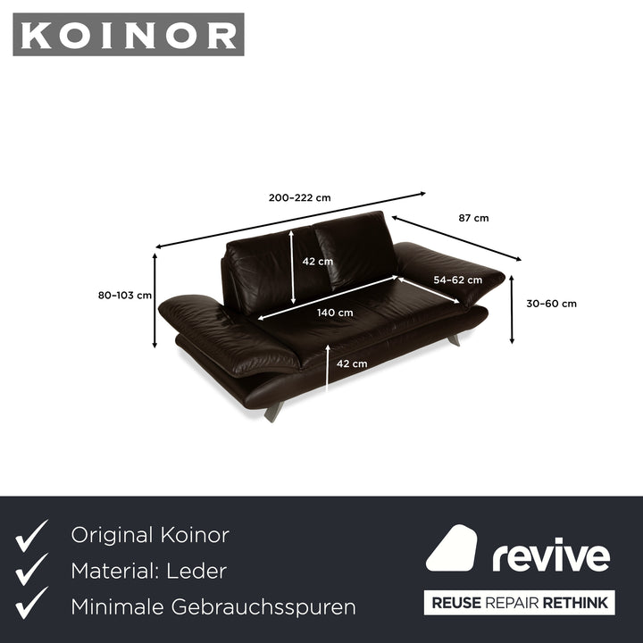 Koinor Velutti Leder Zweisitzer Braun manuelle Funktion Sofa Couch