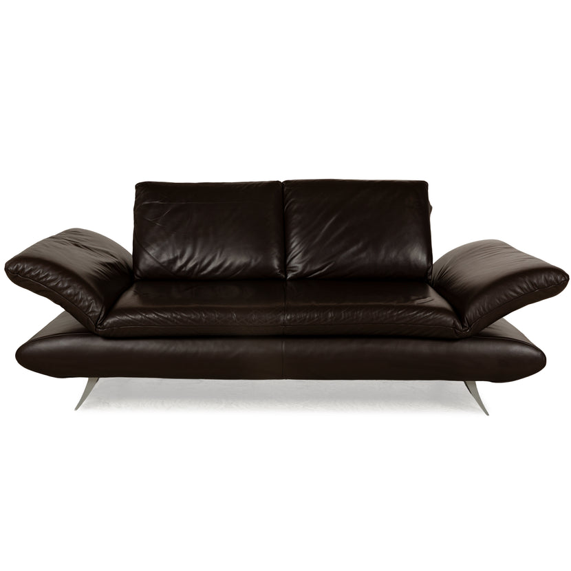 Koinor Velutti Leather Two-Seater Brown Manual Function Sofa Couch