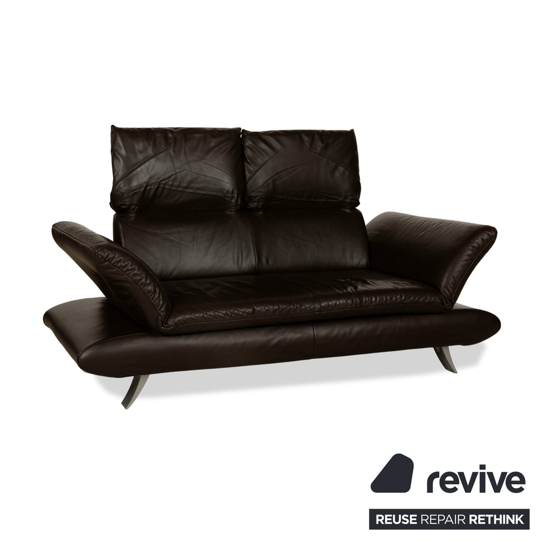 Koinor Velutti Leder Zweisitzer Braun manuelle Funktion Sofa Couch
