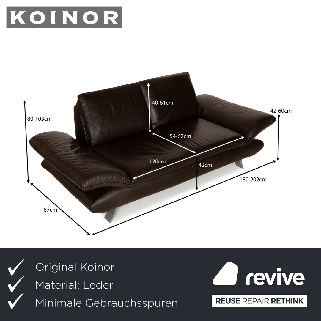 Koinor Velutti Canapé 2 places en cuir marron à fonction manuelle