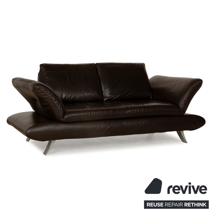 Koinor Velutti Leder Zweisitzer Braun manuelle Funktion Sofa Couch