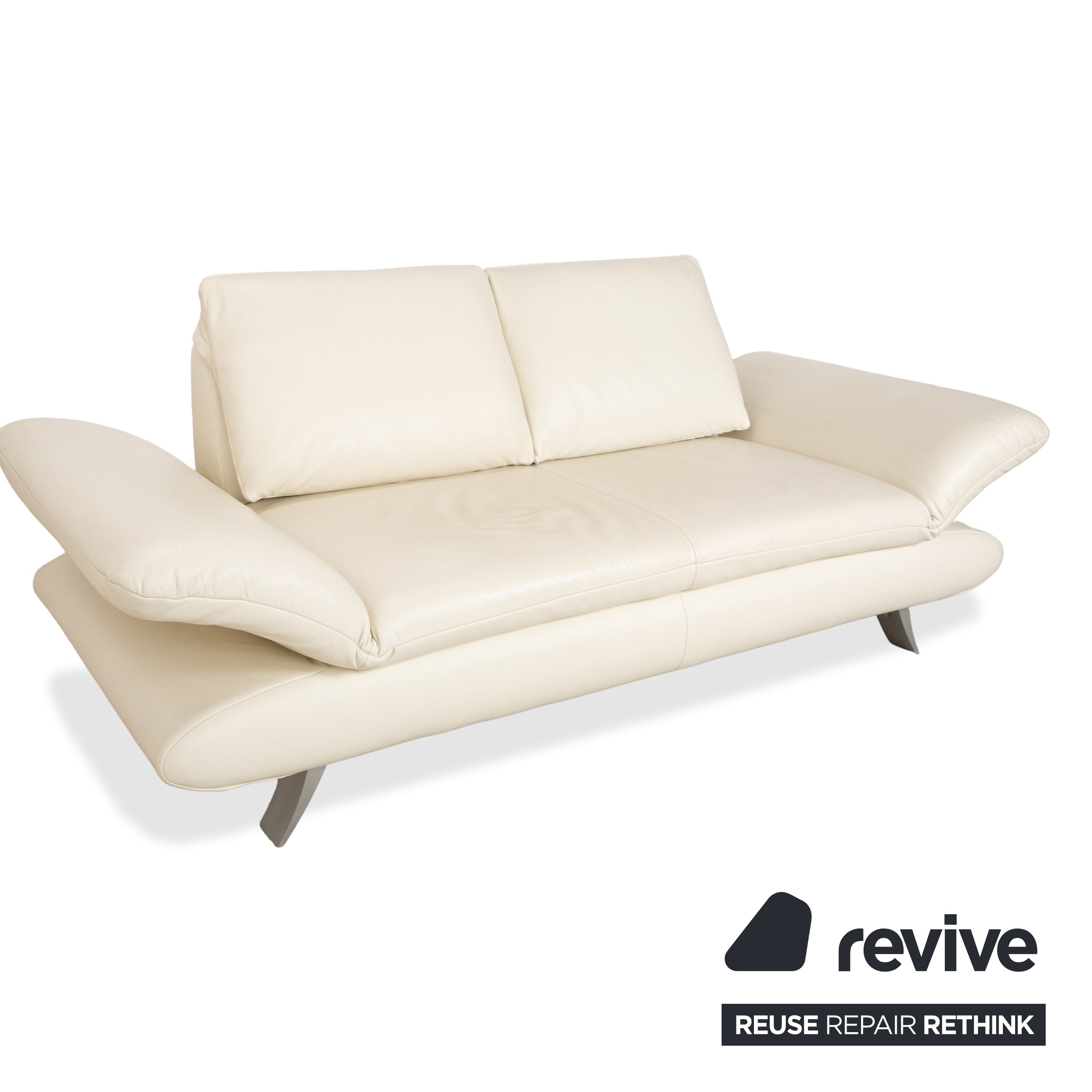 Koinor Velutti Canapé 2 places en cuir crème à fonction manuelle