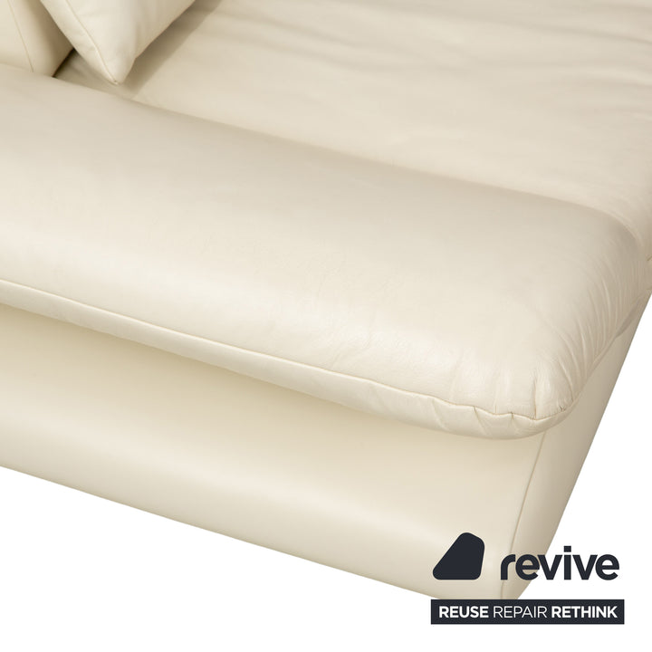 Koinor Velutti Leather Two-Seater Cream Manual Function Sofa Couch