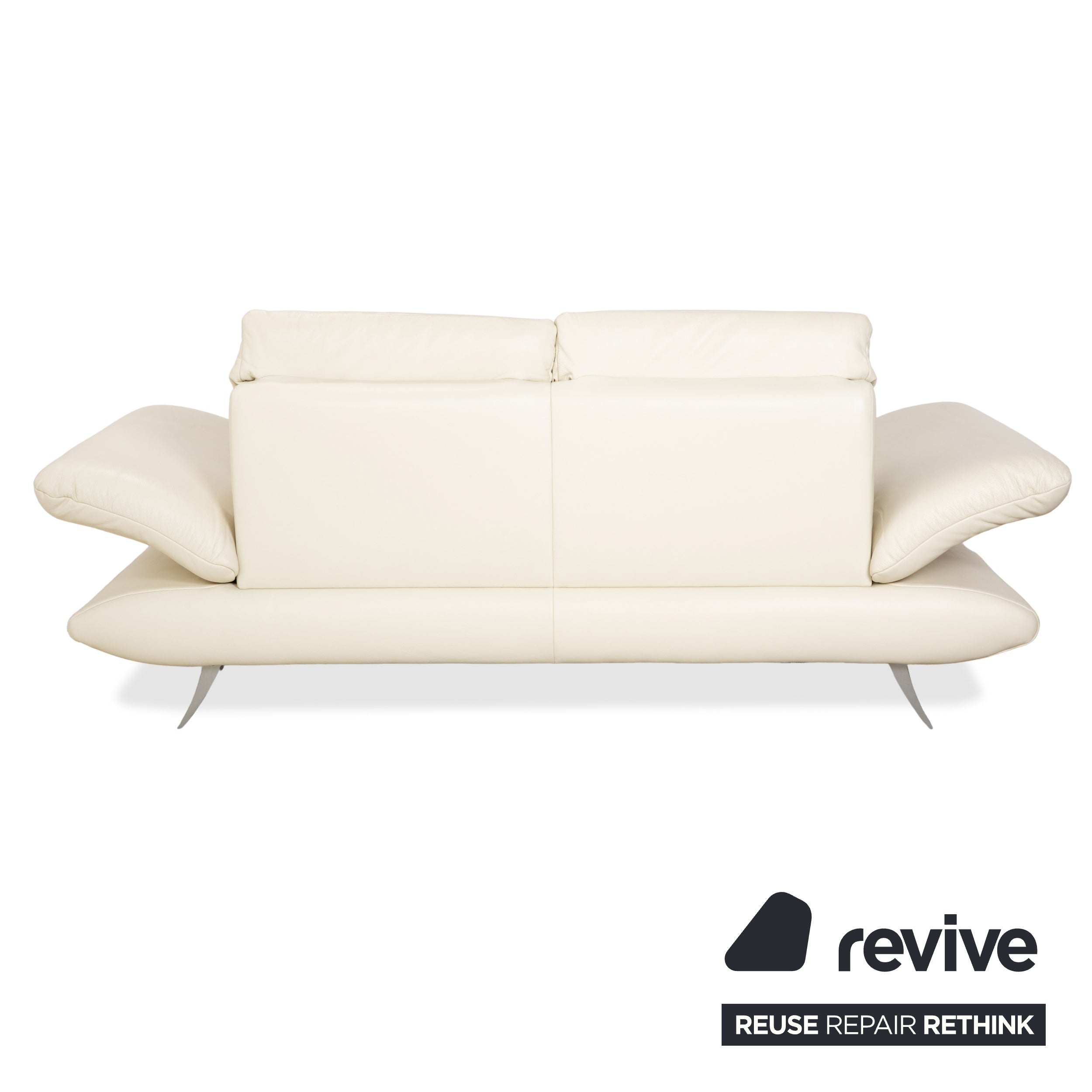 Koinor Velutti Canapé 2 places en cuir crème à fonction manuelle