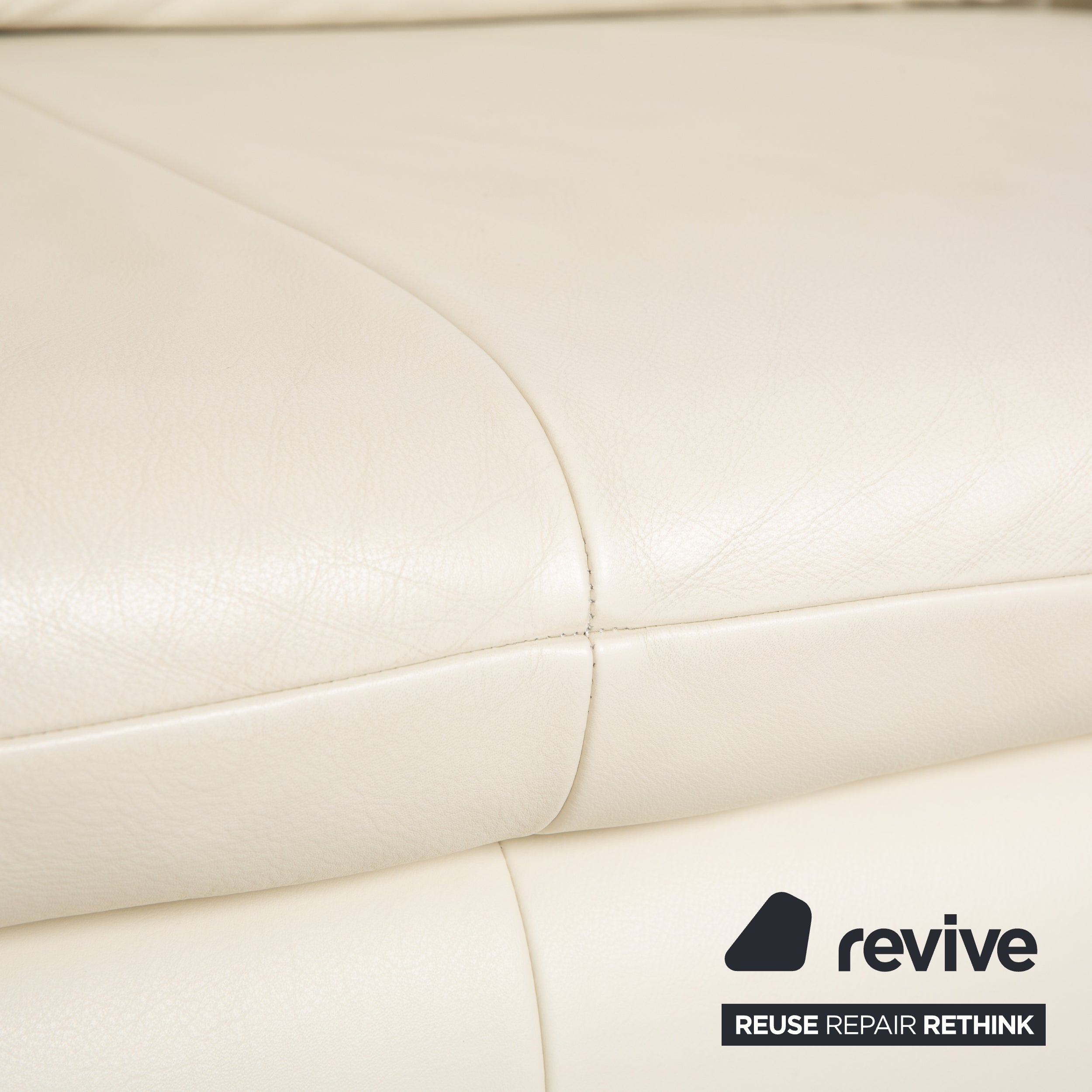 Koinor Velutti Canapé 2 places en cuir crème à fonction manuelle