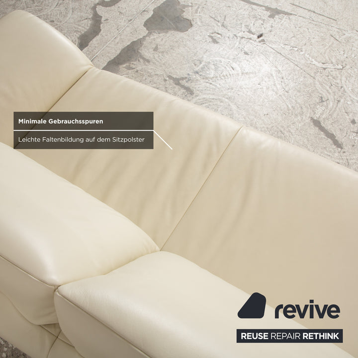 Koinor Velutti Leder Zweisitzer Creme manuelle Funktion Sofa Couch