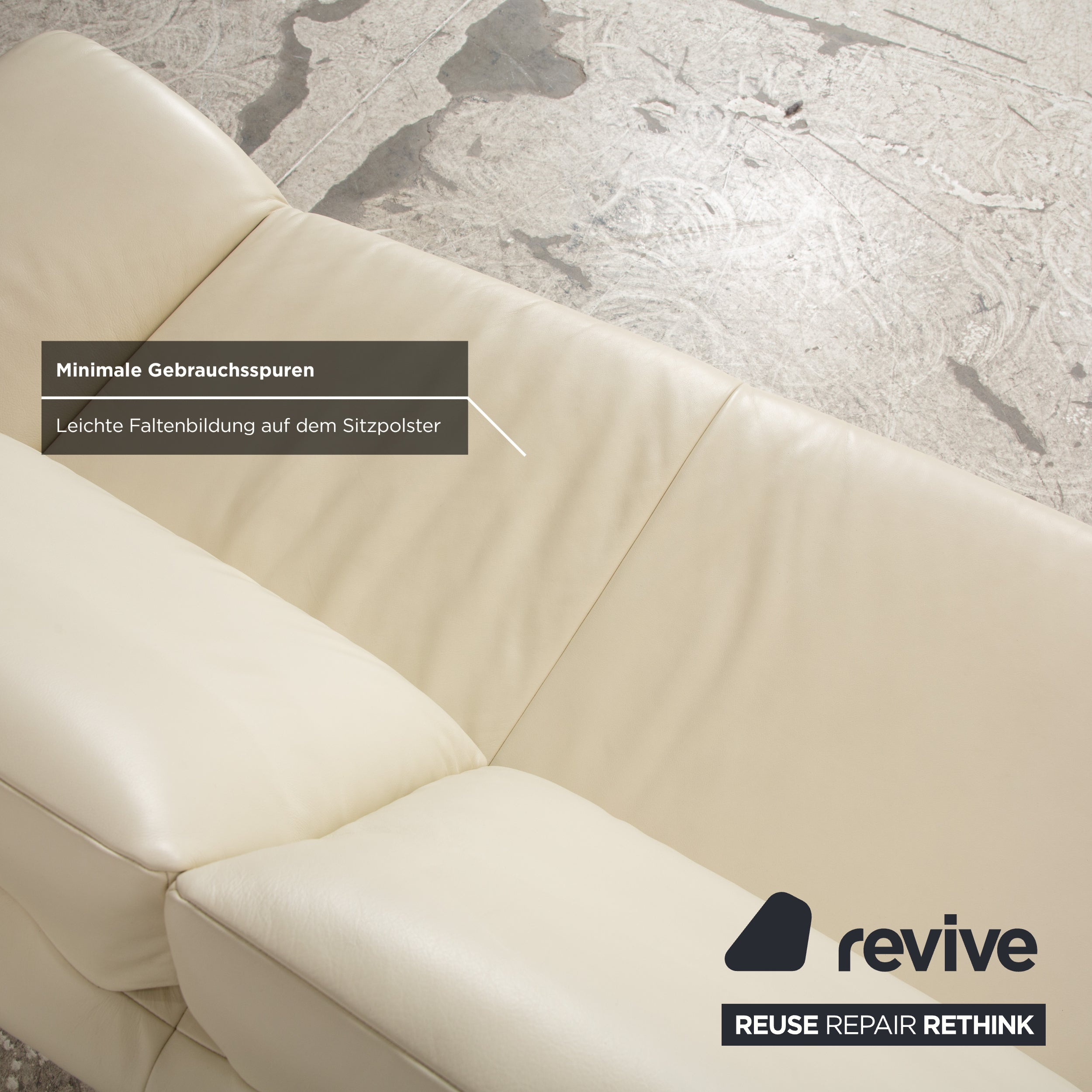 Koinor Velutti Leder Zweisitzer Creme manuelle Funktion Sofa Couch