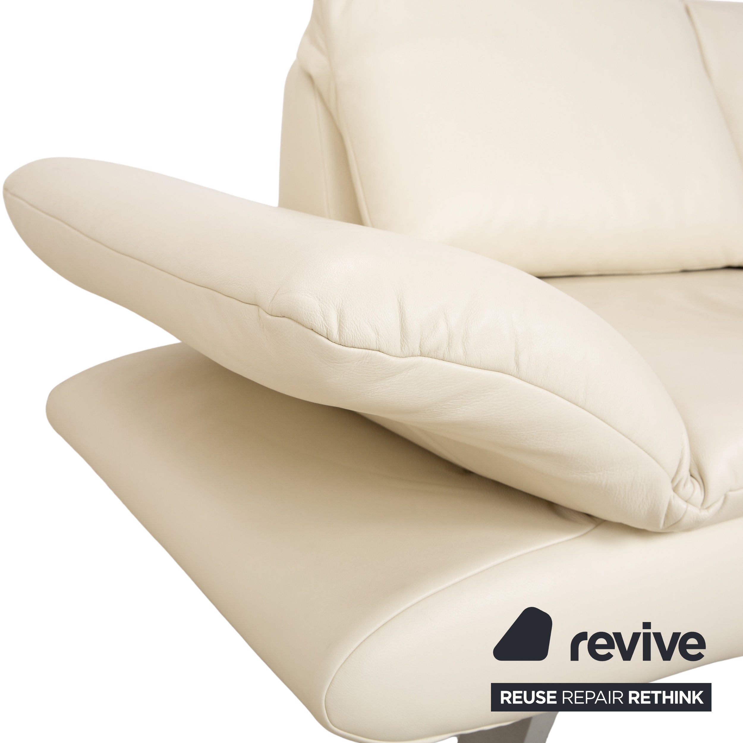 Koinor Velutti Canapé 2 places en cuir crème à fonction manuelle