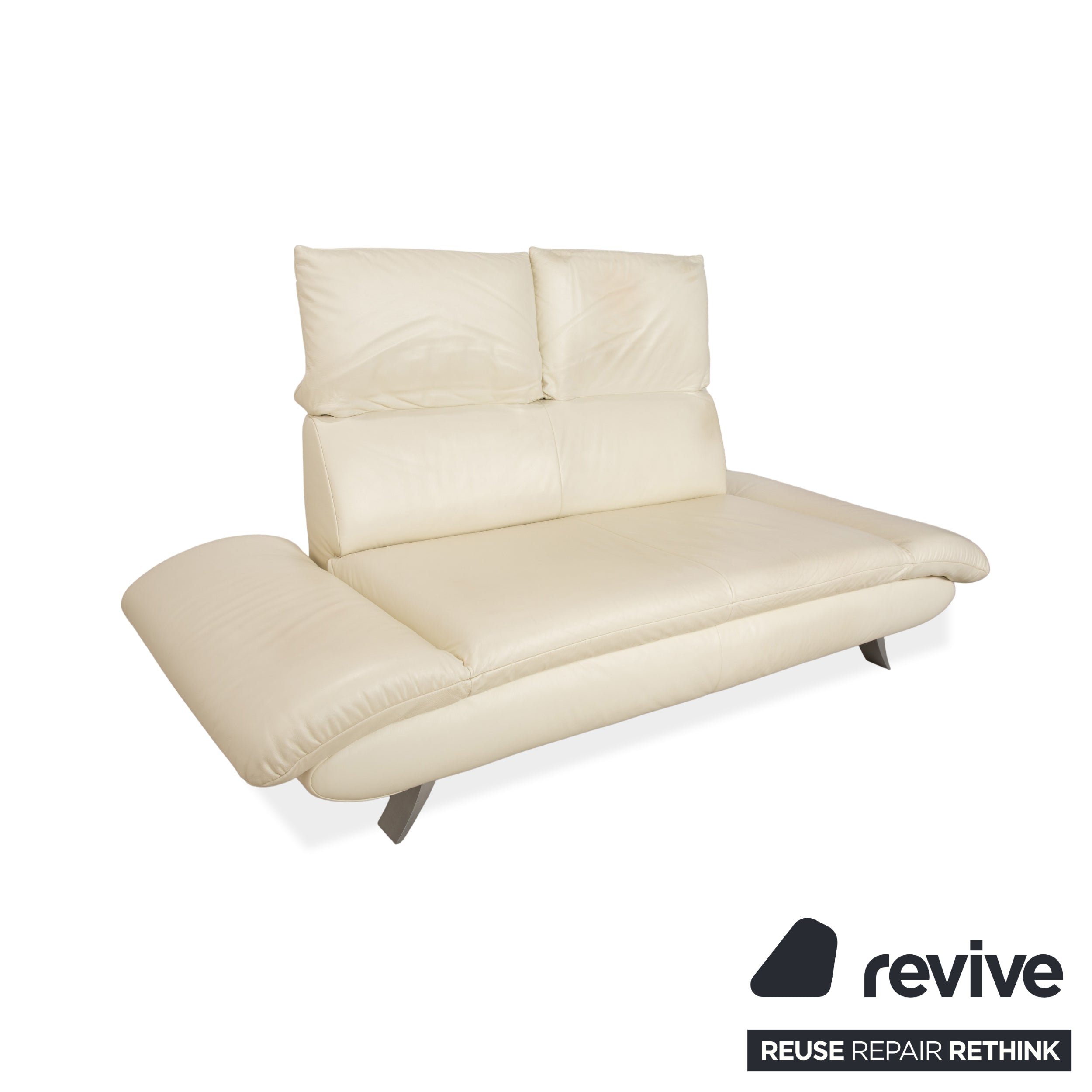 Koinor Velutti Leder Zweisitzer Creme manuelle Funktion Sofa Couch