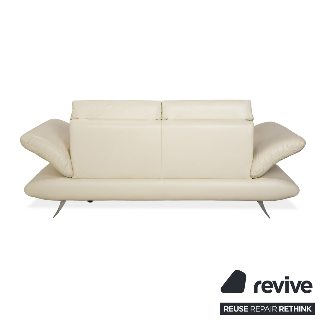 Koinor Velutti Leather Two-Seater Cream Manual Function Sofa Couch
