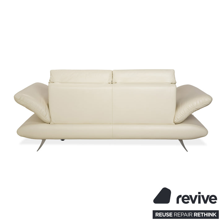 Koinor Velutti Leather Two-Seater Cream Manual Function Sofa Couch