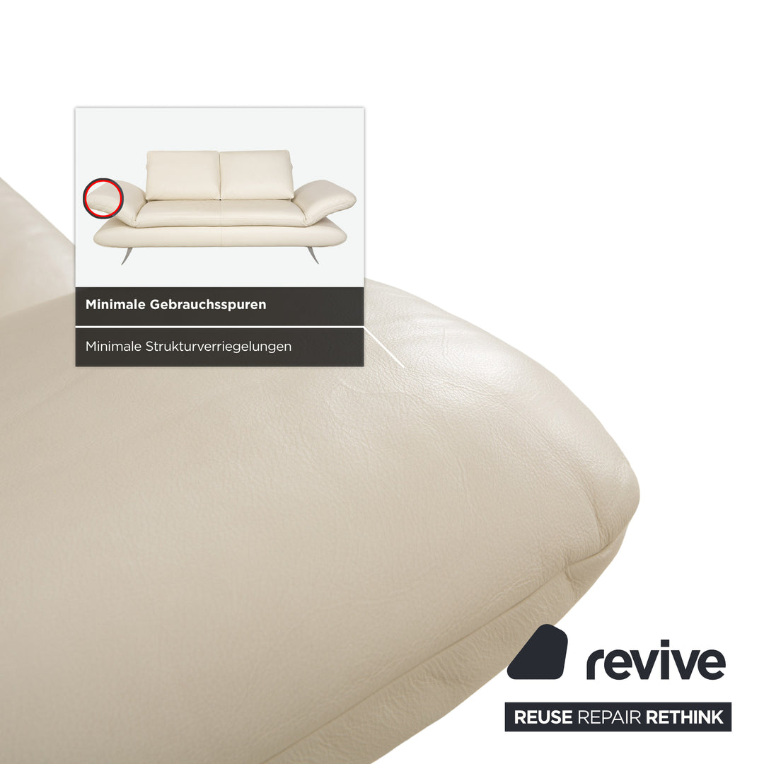 Koinor Velutti Leder Zweisitzer Creme manuelle Funktion Sofa Couch