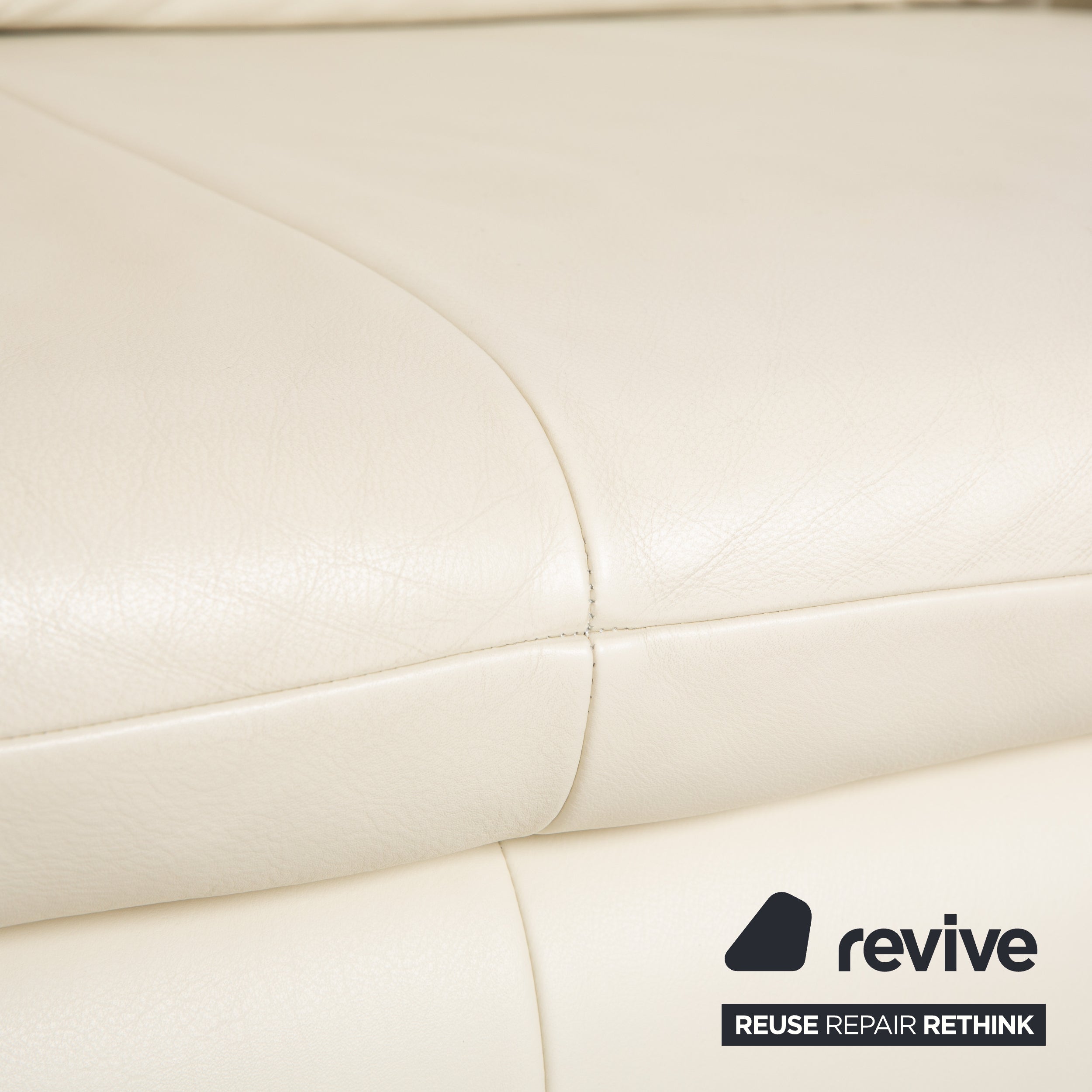 Koinor Velutti Canapé 2 places en cuir crème à fonction manuelle