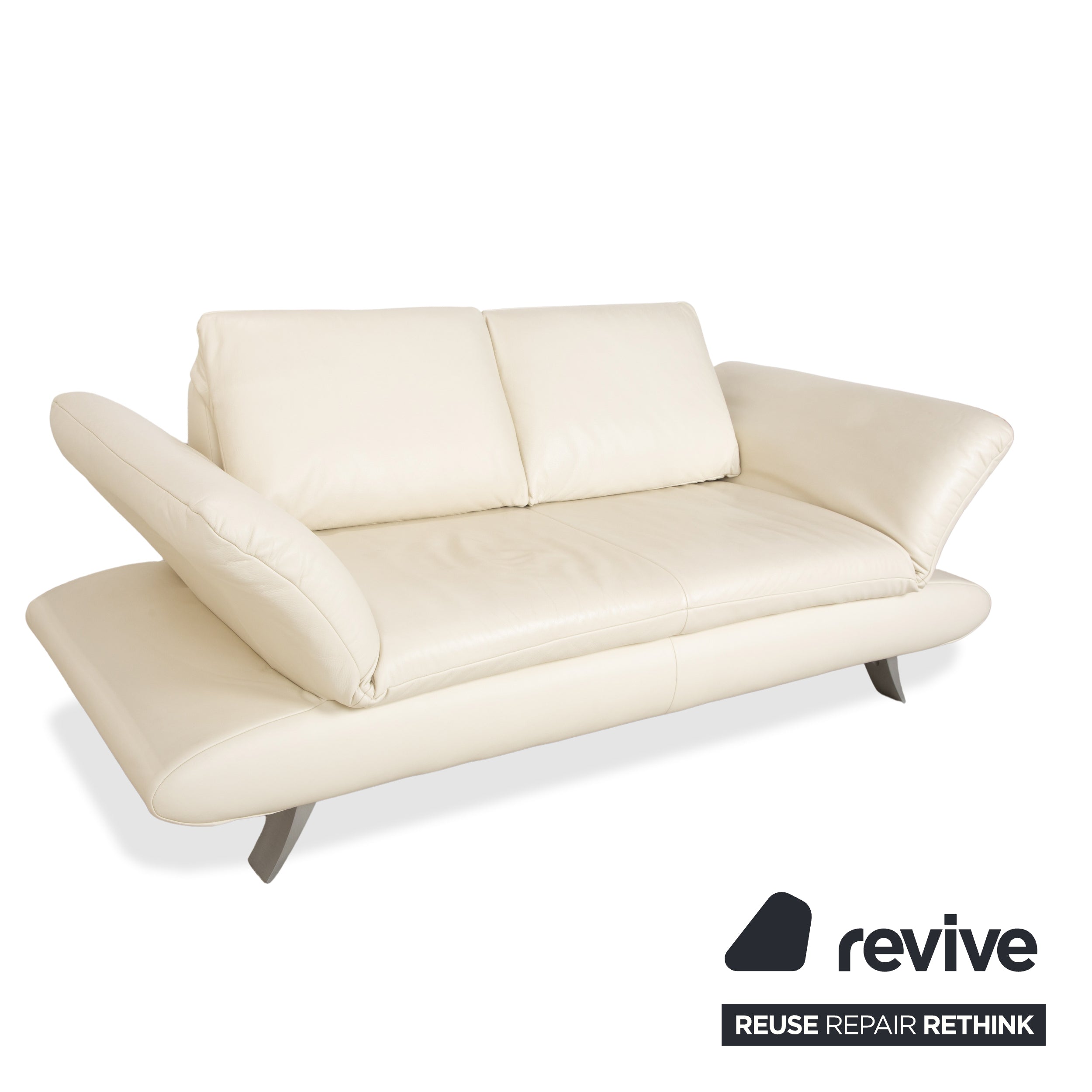 Koinor Velutti Canapé 2 places en cuir crème à fonction manuelle