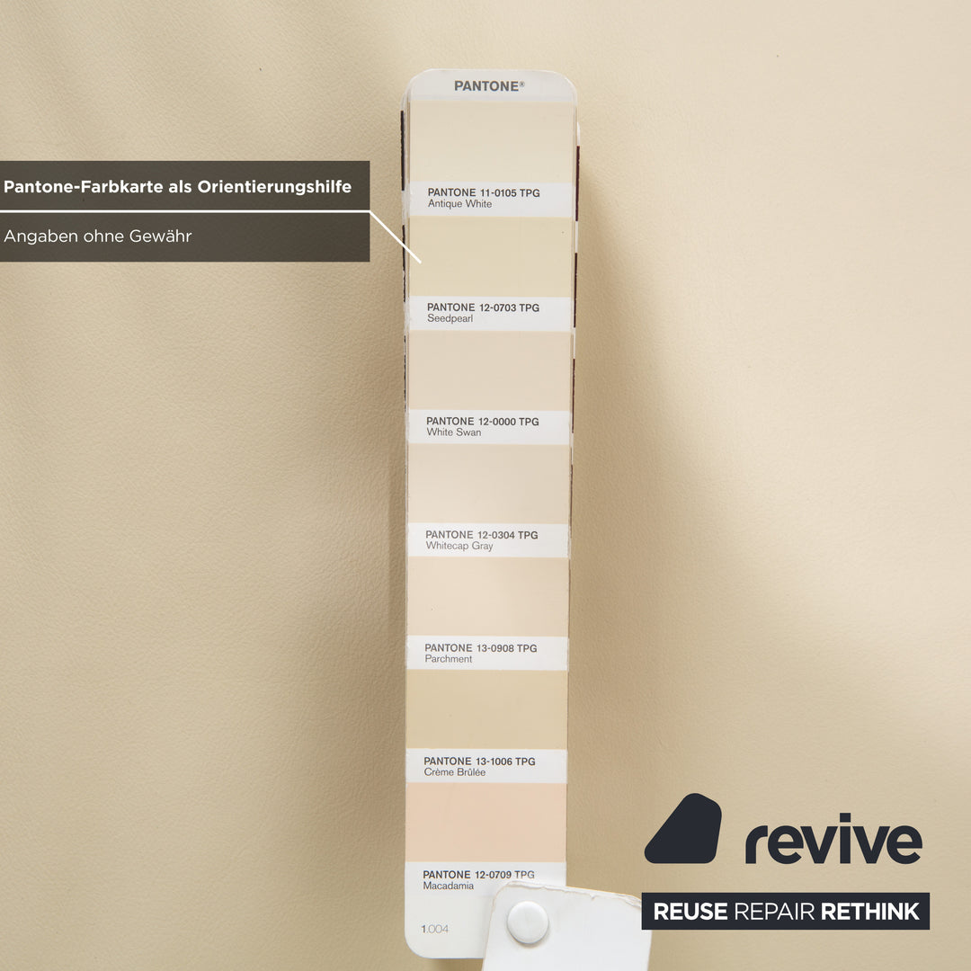 Koinor Velutti Leather Two-Seater Cream Manual Function Sofa Couch