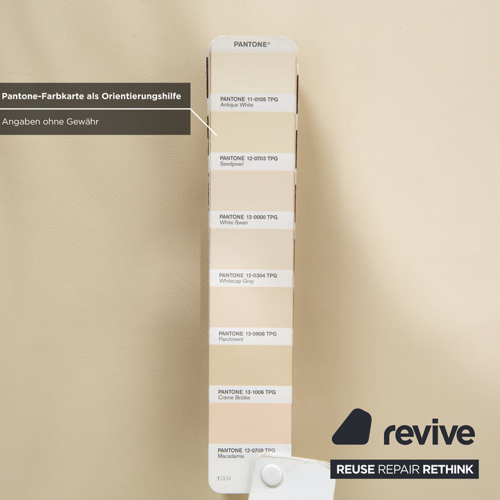 Koinor Velutti Leather Two-Seater Cream Manual Function Sofa Couch