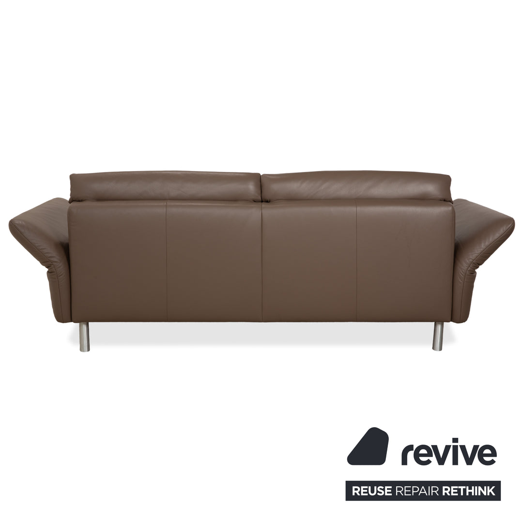 Koinor Vittoria Leather Two-Seater Brown Taupe Manual Function Sofa Couch