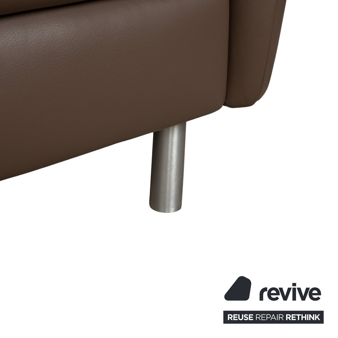 Koinor Vittoria Leder Zweisitzer Braun Taupe manuelle Funktion Sofa Couch