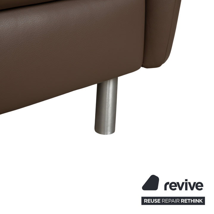 Koinor Vittoria Leder Zweisitzer Braun Taupe manuelle Funktion Sofa Couch