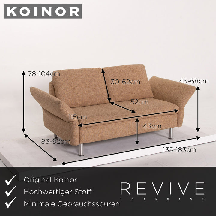 Koinor Vittoria Stoff Zweisitzer Beige manuelle Funktion Sofa Couch