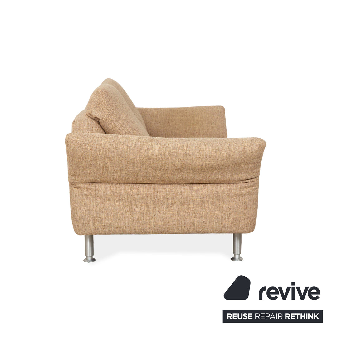 Koinor Vittoria Fabric Two Seater Beige Manual Function Sofa Couch