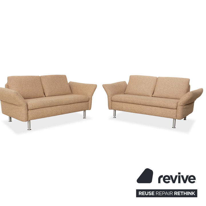 Koinor Vittoria Fabric Two Seater Beige Manual Function Sofa Couch