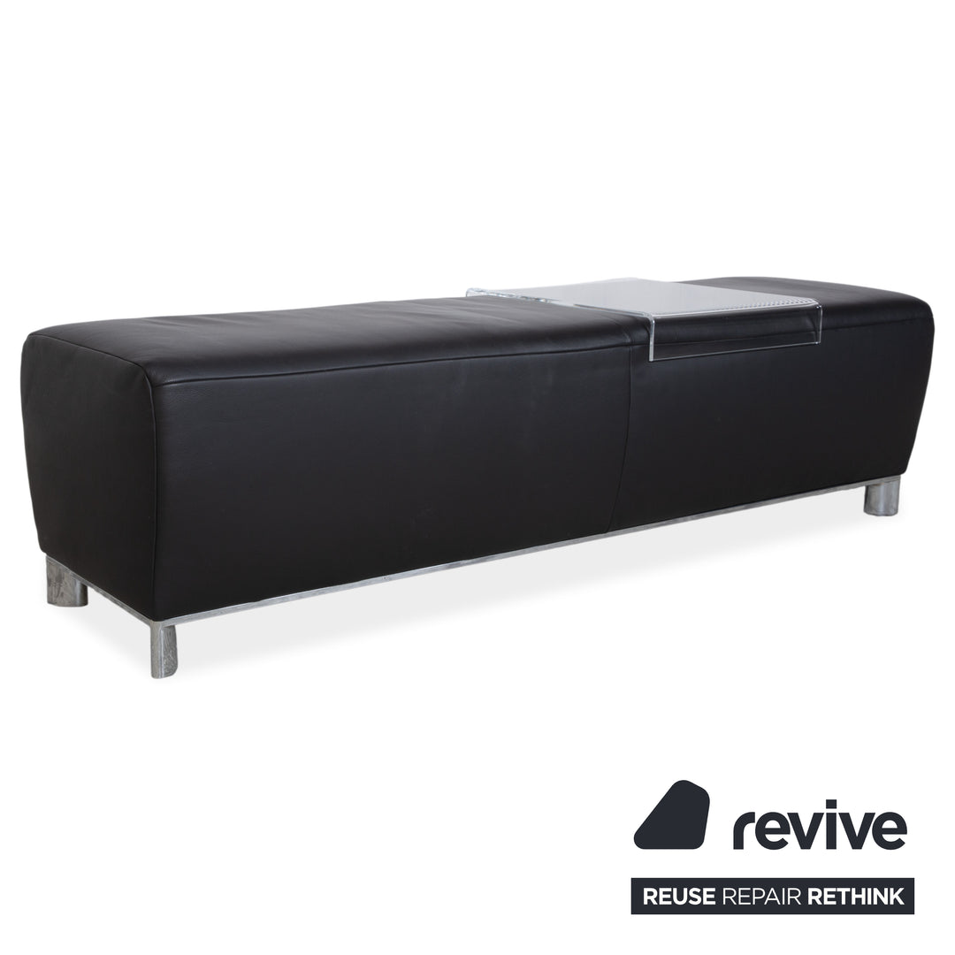 Koinor Volare Garnitur Leder Zweisitzer Dreisitzer Hocker Couchtisch Schwarz manuelle Funktion Sofa Couch