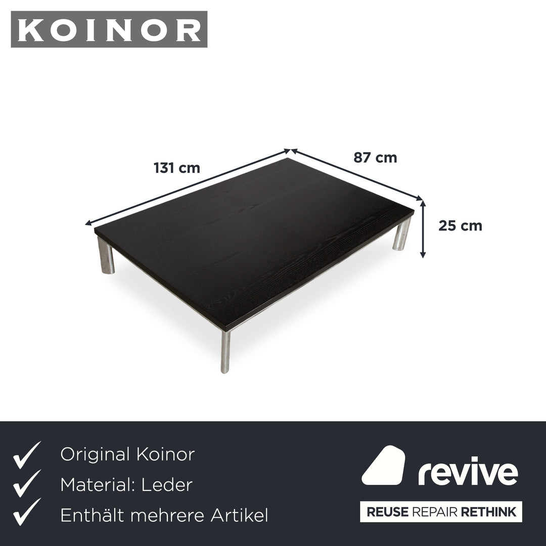Koinor Volare Garnitur Leder Zweisitzer Dreisitzer Hocker Couchtisch Schwarz manuelle Funktion Sofa Couch