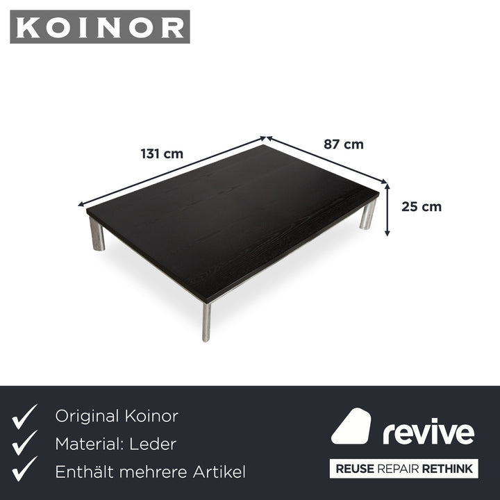 Koinor Volare Garnitur Leder Zweisitzer Dreisitzer Hocker Couchtisch Schwarz manuelle Funktion Sofa Couch