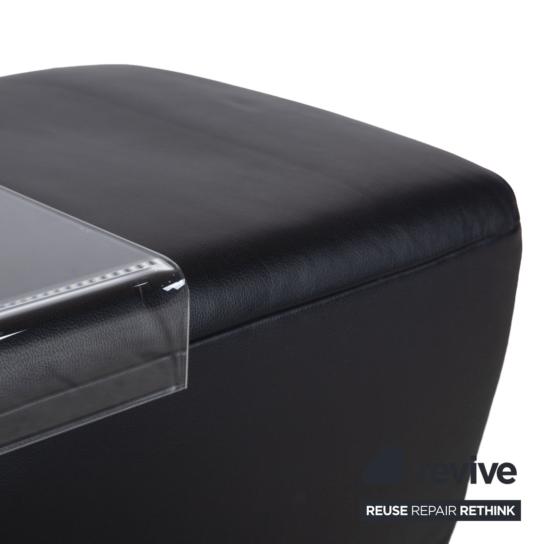 Koinor Volare Garnitur Leder Zweisitzer Dreisitzer Hocker Couchtisch Schwarz manuelle Funktion Sofa Couch