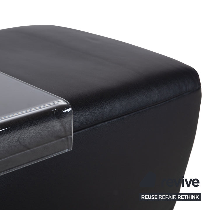 Koinor Volare Garnitur Leder Zweisitzer Dreisitzer Hocker Couchtisch Schwarz manuelle Funktion Sofa Couch