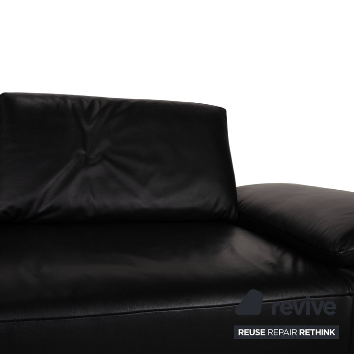 Koinor Volare Garnitur Leder Zweisitzer Dreisitzer Schwarz manuelle Funktion Sofa Couch