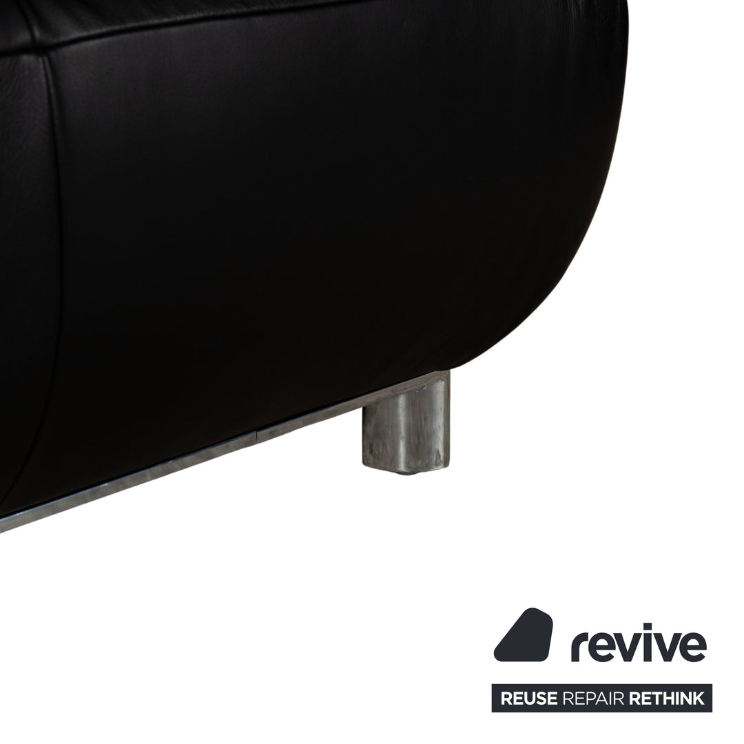 Koinor Volare Garnitur Leder Zweisitzer Dreisitzer Schwarz manuelle Funktion Sofa Couch