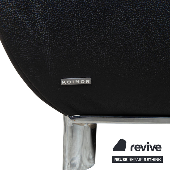Koinor Volare Garnitur Leder Zweisitzer Dreisitzer Schwarz manuelle Funktion Sofa Couch